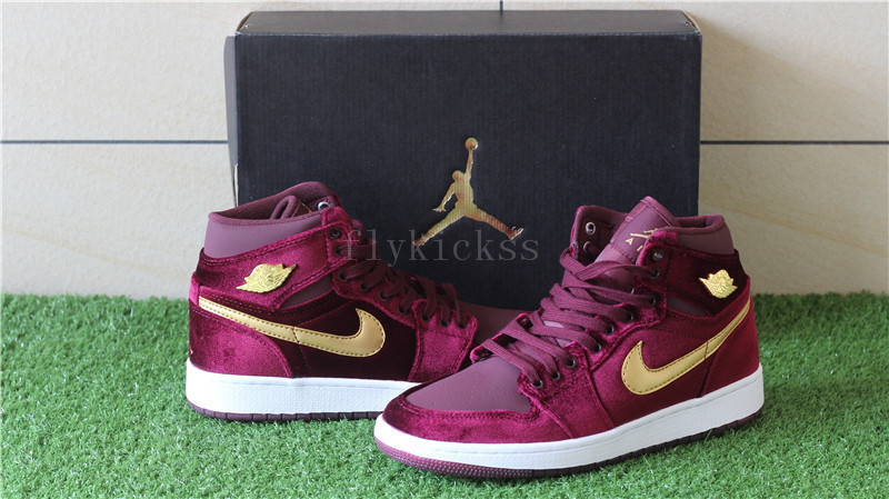 Authentic Air Jordan 1 Velvet Night Maroon